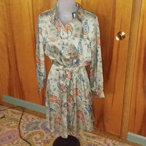 Alex and Parker Sage Paisley Shirt Dress Size L NWT